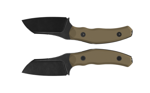 Kizer Bulldog Fixed Brown G-10 Handle Black Stonewashed 14C28N Sheepsfoot Blade