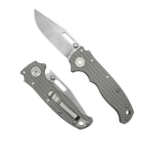 Demko AD2.0 Shark Lock Folding Knife Stonewash 3V Slicer Shark/Milled Titanium AD20.5-3V-MILLED TI-SS