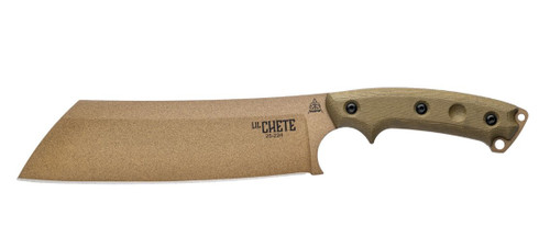 TOPS Lil Chete Fixed Knife Green Canvas Micarta Handle 1095 Steel Cleaver Blade TPLLCH-01