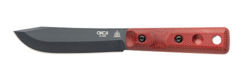 TOPS Ontario XL Hunter Fixed Blade Red Canvas Micarta Handle Sniper Grey Blade TPON7026B