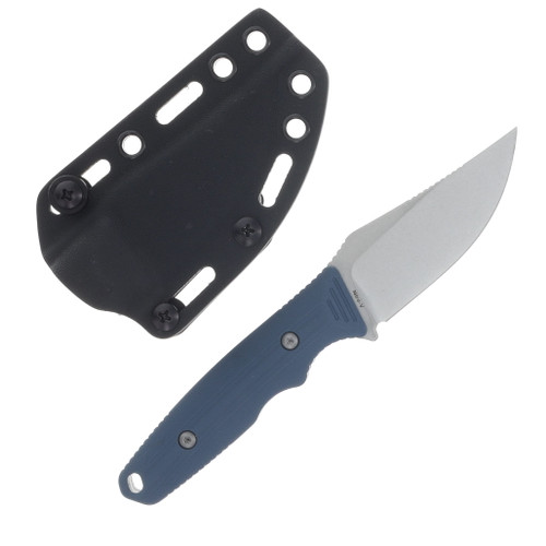 Vosteed H-Back Fixed Blade Knife Stonewash Nitro-V/Blue G-10 D0405