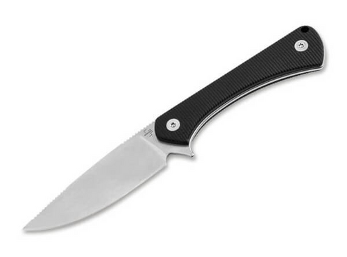Boker Plus Brasa Fixed Blade Knife 2.83in Plain Stonewash Drop Point