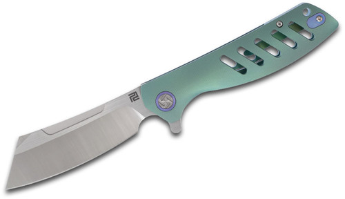 Artisan Cutlery Tomahawk Folding Knife M390 Blade Green Titanium