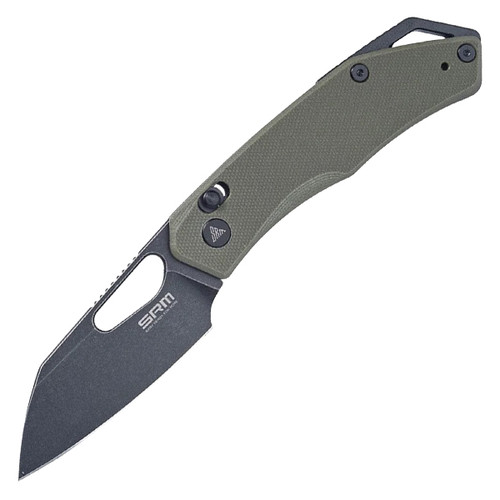 SRM Cub 261M-GP OD Green 2.87in Plain Black PVD Wharncliffe 1