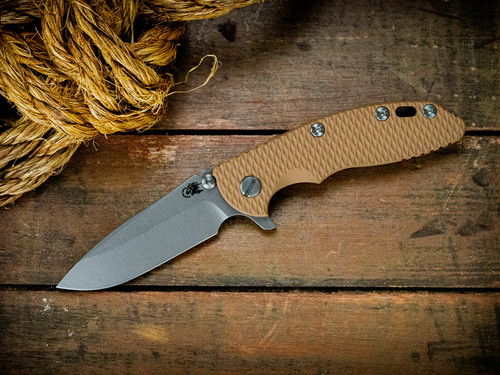 Hinderer 3.25 XM-18 Spear Point Tri-Way Working Finish Stonewash Blade Coyote G-10