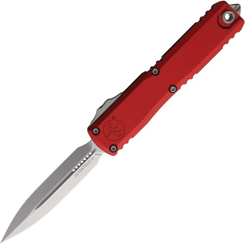 Microtech Ultratech GEN IV OTF Auto D/E Stonewash Standard Blade Red Handle