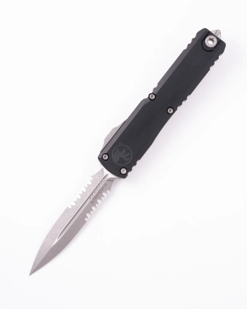 Microtech Ultratech GEN IV OTF Auto D/E Apocalyptic PS Blade Black Handle AUMT1122411AP