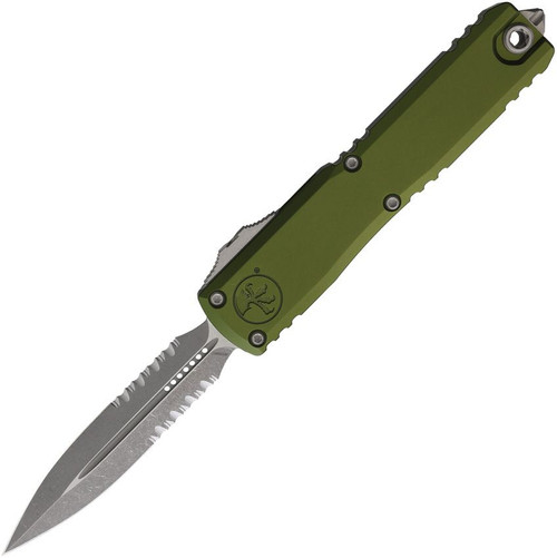 Microtech Ultratech GEN IV OTF Auto D/E Apocalyptic PS Blade OD Green Handle