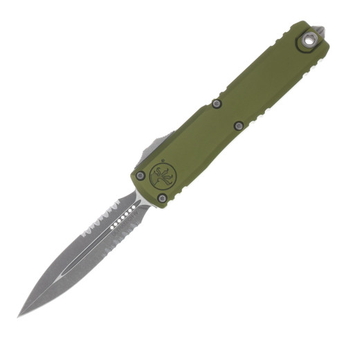 Microtech Ultratech GEN IV OTF Auto D/E Apocalyptic PS Blade OD Green Handle AUMT1122411APOD