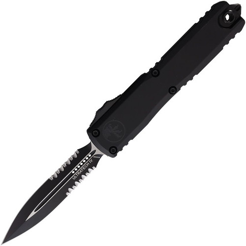 Microtech Ultratech GEN IV OTF Auto D/E Part Serrate Black Tactical