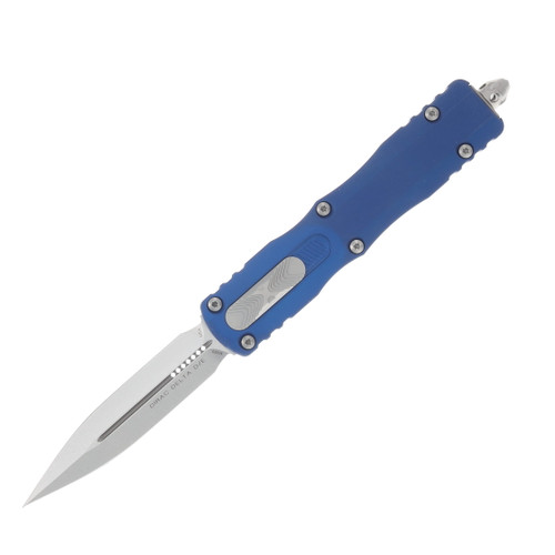 Microtech Dirac Delta OTF Automatic Knife Plain Edge Stonewash D/E Navy Blue AUMT22710NA