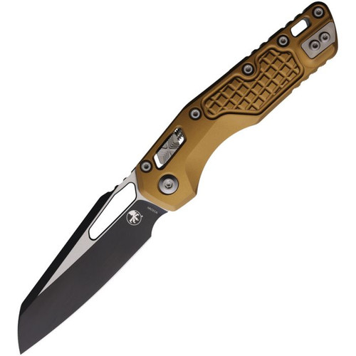 Microtech MSI Mini RAM-LOK Folding Knife Black M390MK/Frag-Patterned Tan MT210M1FRTA