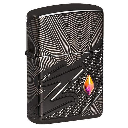 Zippo Z Pattern Design Multicut 360 Photo Image High Polish Black ZP46928