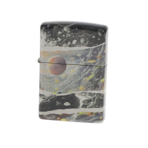 Zippo Planet 540 Design Collage Tumbled Chrome ZP46964