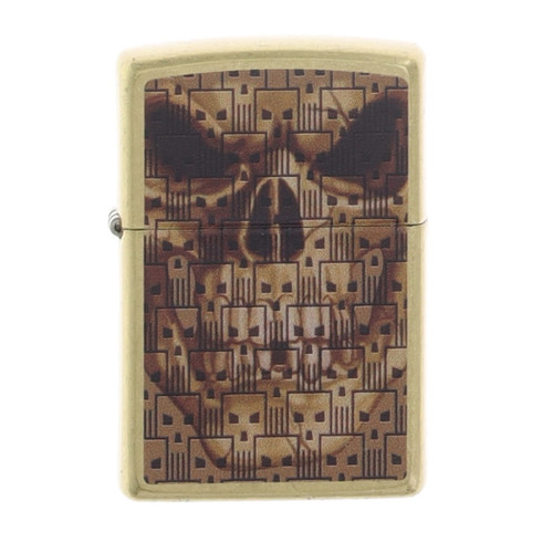 Zippo Up Close Skull Design Street Brass ZP46937
