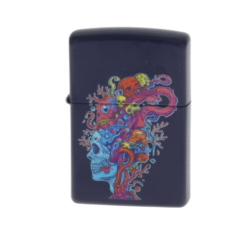 Zippo Skull Design Multi Color Hat Navy Matte ZP46958