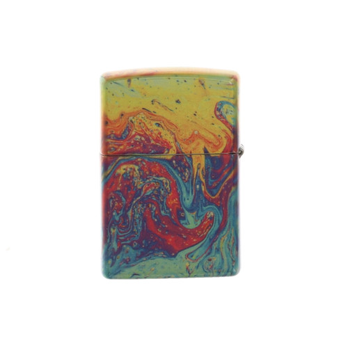 Zippo Gold Blue & Red 540 Pattern Design Tumbled Brass ZP46966