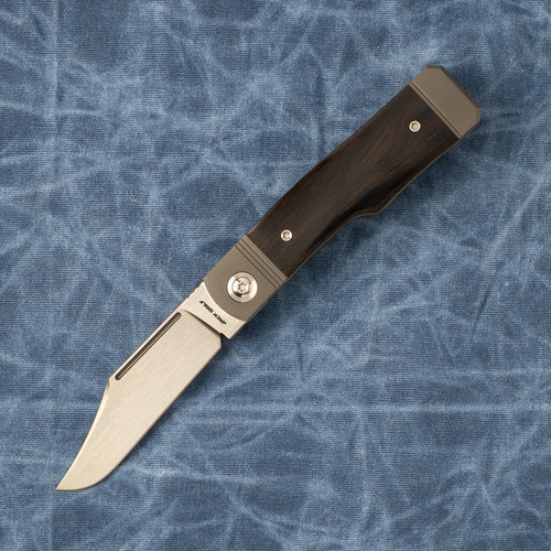 Jack Wolf Gunslinger Jack Framelock Folding Knife Hand Satin/Ebony Wood