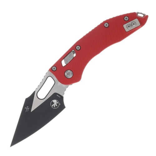 Microtech Stitch RAM-LOK Folding Knife Black Standard Edge/Fluted Red MT169RL1FLRD
