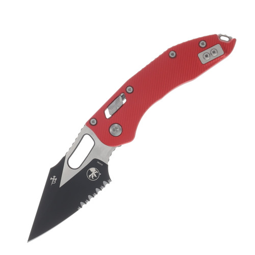 Microtech Stitch RAM-LOK Folding Knife Black Partially Serrated M390MK/Fluted Red MT169RL2FLRD