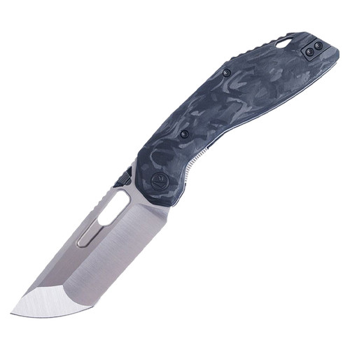 Ketuo Yakuza Linerlock Black Marble Carbon Fiber Handle Satin 154CM Blade KETM097