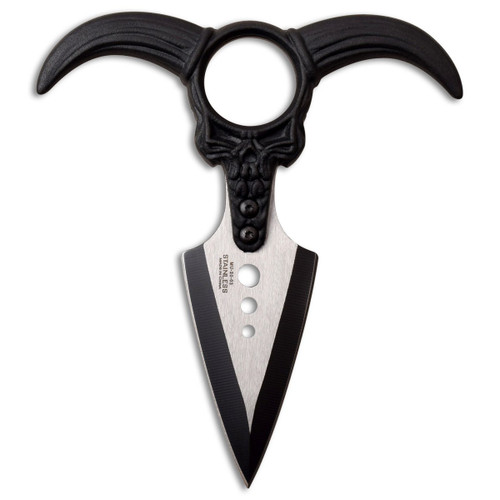 Black Skull Push Dagger with Sheath