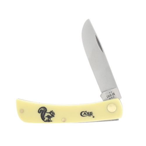 Case XX Squirrel Etched Yellow Synthetic Sod Buster Jr Folding Knife CA80032SQ