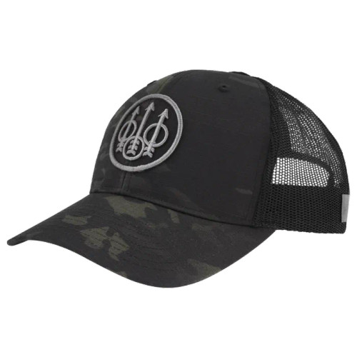 Beretta Multicam Trucker Hat - Black Multicam W/Embroidered Trident Logo BC021T16520972