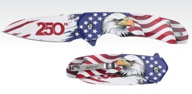 Mtech USA 250th Ann. Spring Assisted Lockback Folder Eagle Flag Handle