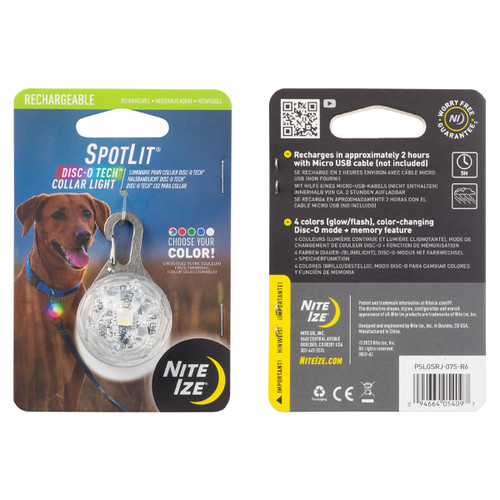 Nite Ize Spotlit Rechargeable Collar Light Disc-O Tech Jewel PSLGSRJ-07S-R6