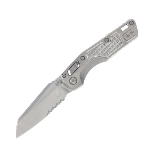 Microtech MSI Mini Ram-Lok Marfione Select Folder PS SW Finish- SW Finish Frag Pattern TI W/Bronze TI Accent Double Vapor Blast Stainless MT210M11FRMS2