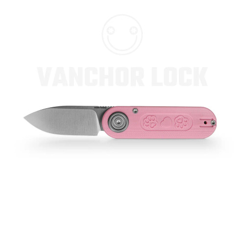Vosteed Corgi V Valentines Edition Folding Knife 14C28N Satin Blade Pink G10 Handle