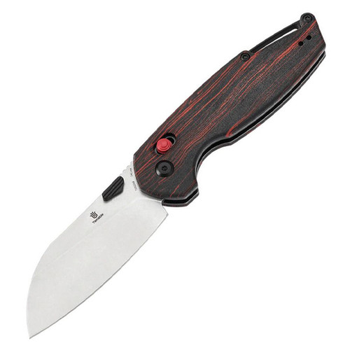 Tenable Knives Model 6 Red – Black 3.1in Plain Stonewash Sheepsfoot 1