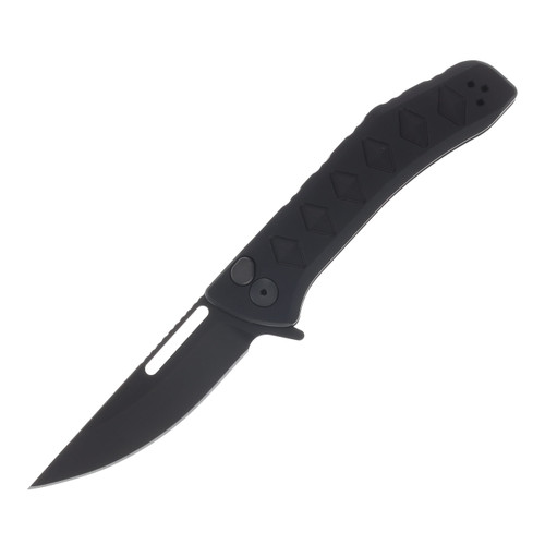 Half Face Kwaiken Folder- Anodized Black Handle, Black Nitride Blade, Textured Grip, Deep Carry Pocket ClipuctThumbnailQuantityLabel3 HFKWAIKANOBK