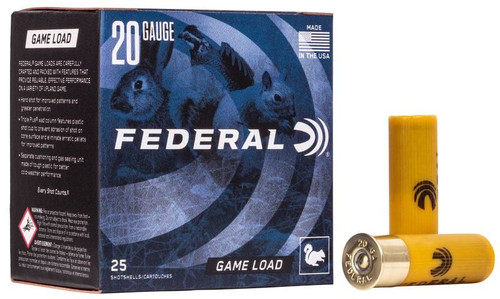 Federal Game Load Upland, 20 Gauge, 7.5 Shot, 2-3/4 in, 7/8 oz, 1210 fps XU207