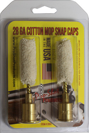 Pro-Shot 28 GA Cotton Mop Snap Caps | Shotgun Chamber Maintenance