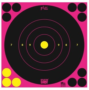 Pro Shot Splatter Shot 8in Pink Bullseye Target Peel and Stick 6 Pack 8B-PINK-6PK