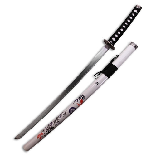 Samurai Katana Carbon Steel 26.5' Blade with Black Cord Wrapped Handle