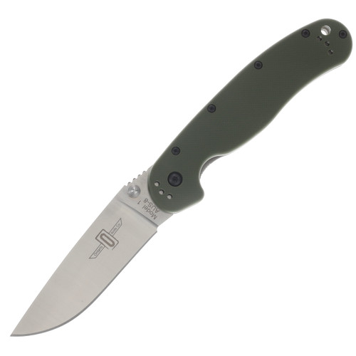 Ontario RAT I Foliage Green 3.62in Plain Satin Drop Point ON8848FG