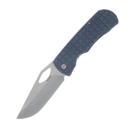 McNees Dixon Folding Knife Stonewash MagnaCut/Frag Blue Titanium with Satin Hardware MCDIXFGATBLSATHW