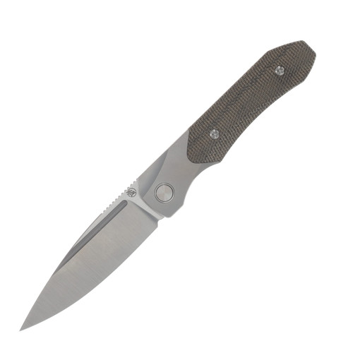 Griffin X Series 1946 Slipjoint Folding Knife Belt Satin S90V/Light Stonewash Titanium with Olive Micarta Inlay GRIFF1946BSLSWOM