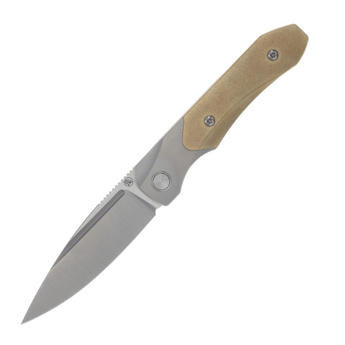 Griffin X Series 1946 Slipjoint Folding Knife Belt Satin S90V/Stonewash Titanium with Stonewash Brass Inlay GRIFF1946BSLSWSWB