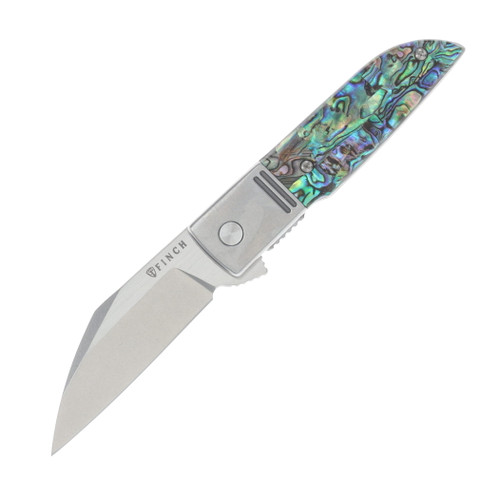 Finch Knife Co Geneva Spur Framelock Folder Abalone Handle 154CM Wharncliffe GS600