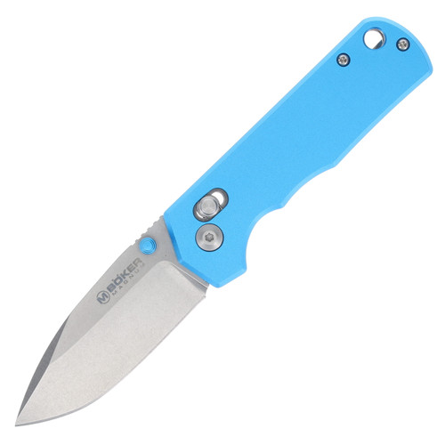 Boker Magnum Rockstub Blue 2.64 Inch Plain Stonewash Drop Point BK01SC711