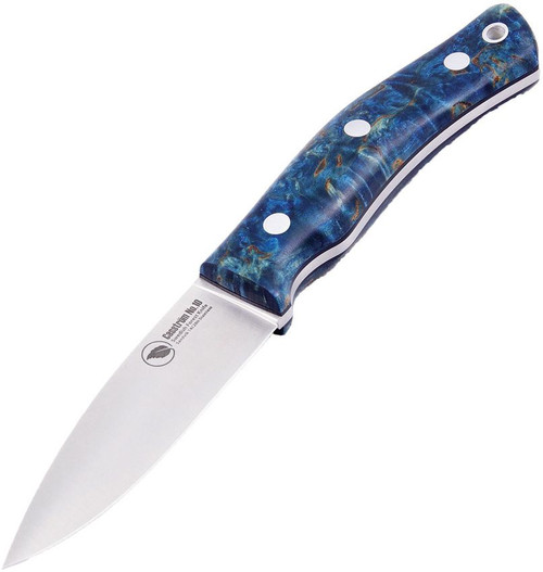 Casstrom No 10 SFK Fixed Blade Ocean Blue Curly Birch Satin 14C28N W/Sheath