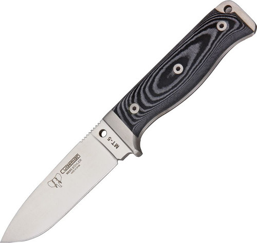 Cudeman MT5 Survival Fixed Knife Black-Gray Micarta 4.25in N695 W/Sheath