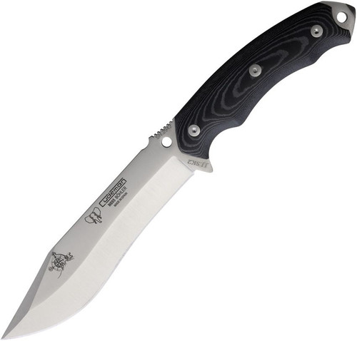 Cudeman Survival Fixed Blade Black-Gray Micarta 6in Satin N695 W/Sheath CUD125M