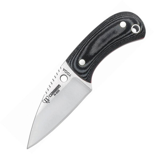 Cudeman Yoda Neck Knife Black Micarta 2.25in Satin N695 Spear Point  W/Sheath CUD200M