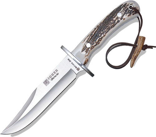 Joker Bowie Stag Handle Satin 1.4116 Stainless Blade W/Leather Sheath