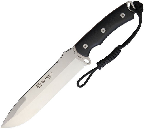 Nieto Chaman XXL Fixed Black G-10 Handle Satin N690 Blade W/Leather Sheath NIE142G10